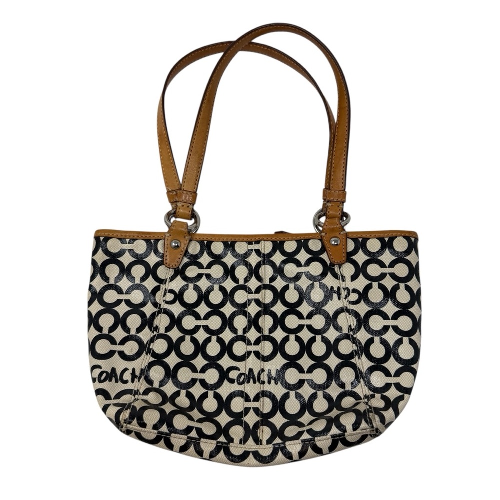 Coach Y2K Leah Opt Art Coated Canvas C Black & White Mini Bag